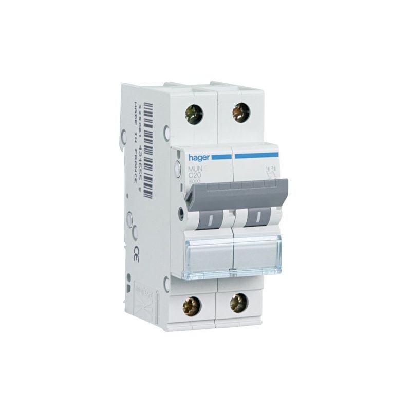 Interruptores automáticos gama residencial HAGER Interruptor Automático Magnetotérmico 2P 25A MU Hager MUN225A