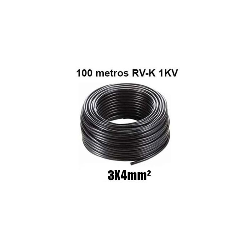 Mangueras eléctricas 500V-1KV MIGUELEZ Manguera 3X4mm RV-K0.6/1KV Negra Rollo 100m