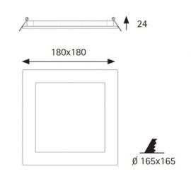 Black Friday JISO Downlight LED cuadrado blanco 15W 4000K Jiso