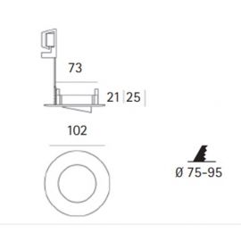 Black Friday JISO Aro empotrable redondo orientable niquel satinado Ø102 mm 639D-12 Jiso (sin bombilla)