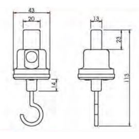 Raíz FENOPLASTICA Soporte fijación para cable rectangular 5x11mm