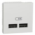 Cargador doble USB 2100mA Blanco Schneider New Unica NU341818