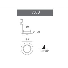 Black Friday JISO Aro empotrable basculante blanco Ø95mm Jiso 703D-90 (sin bombilla)