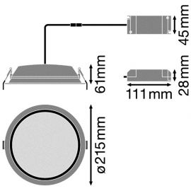 Black Friday LEDVANCE Downlight LED 35W 4000K d.215mm IP44 Blanco Ledvance