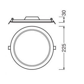 Black Friday LEDVANCE Downlight LED Slim 18W luz fría 6500K d.225mm DN210 blanco Ledvance