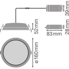 Black Friday LEDVANCE Downlight LED 14W 3000K d.160mm IP44 Blanco Ledvance