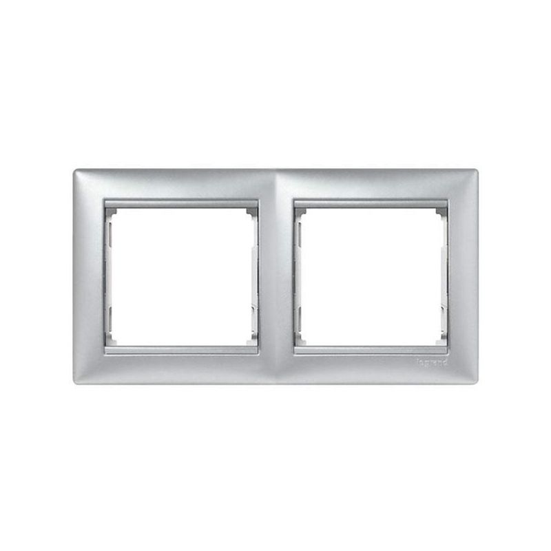 Legrand Valena LEGRAND Marco 2 elementos horizontal Aluminio Brillante Legrand Valena 770152