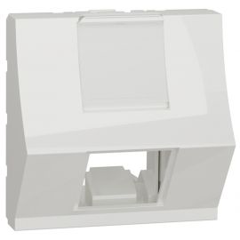 Carátula toma RJ45 Keystone ancha inclinada blanco polar Schneider New Unica NU946418