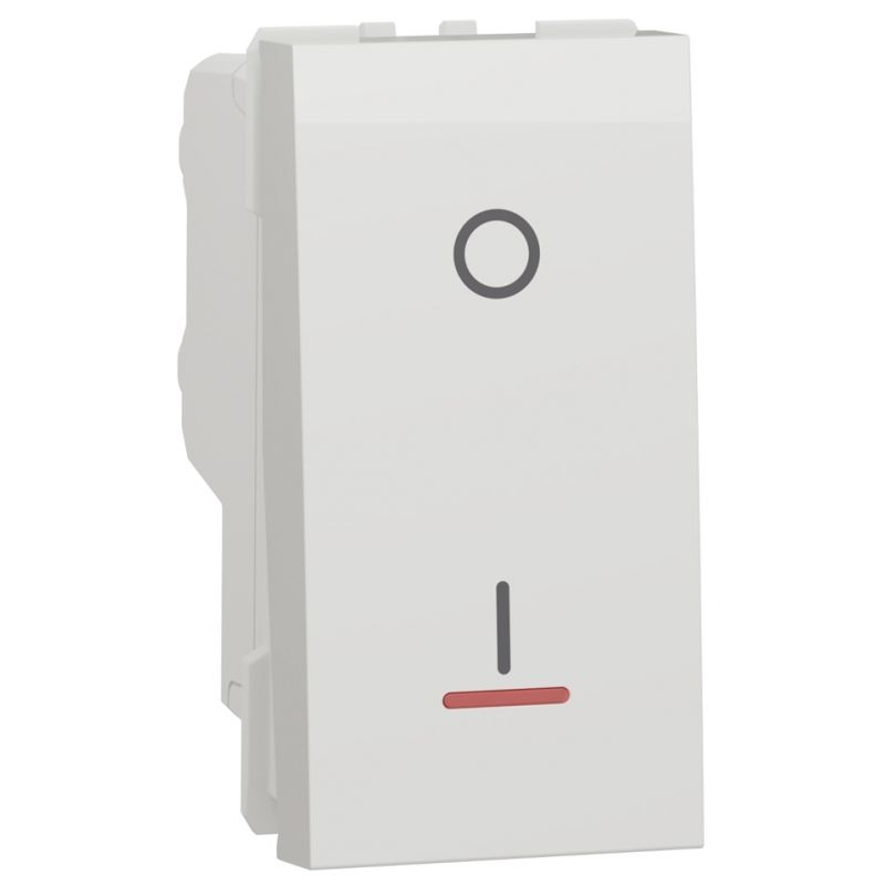 New Unica SCHNEIDER Interruptor bipolar estrecho 16A blanco polar con LED señalizacion Schneider New Unica NU316218S