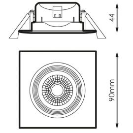 Black Friday PRILUX Foco led cuadrado gris 6,5W Nahe SQ luz cálida 830 Prilux