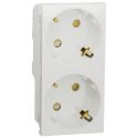 Toma schuko doble blanco polar Schneider New Unica NU306718A