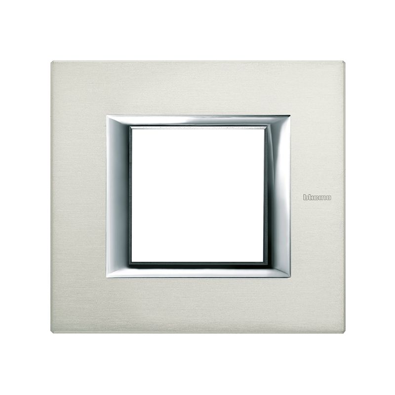 Axolute BTICINO Placa 2 mod aluminio satinado Bticino Axolute HA4802XC