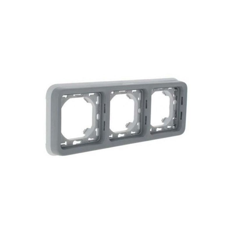 Legrand Plexo LEGRAND Marco de empotrar 3 elementos horizontal gris Legrand Plexo 82516