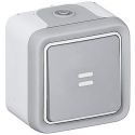 Interruptor-conmutador luminoso monobloc gris Legrand Plexo 069713