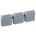 Enchufe 3x2P+T componible gris Legrand Plexo 069578