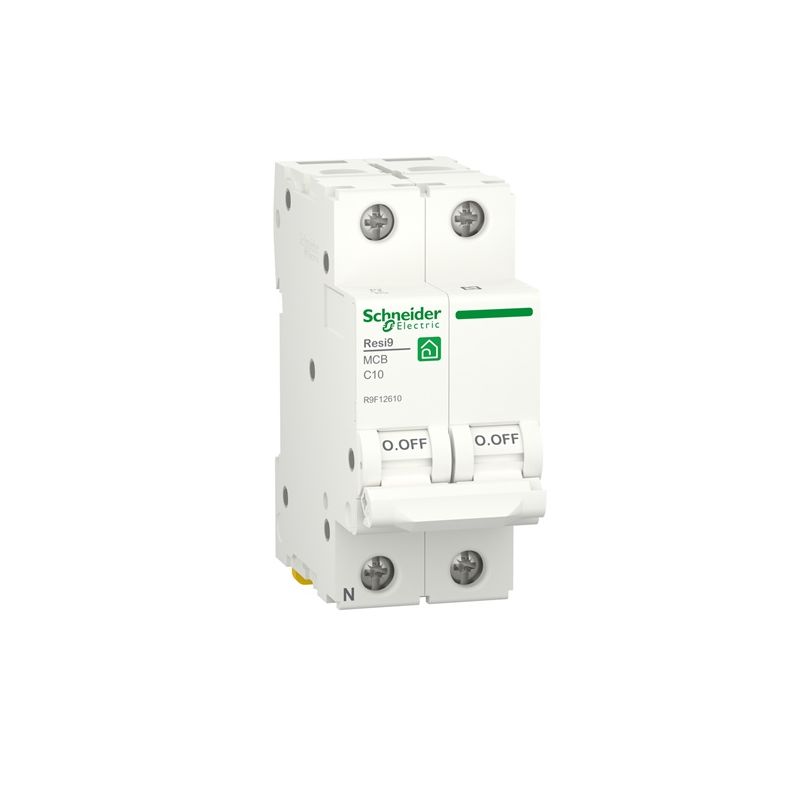 Interruptores automáticos gama vivienda SCHNEIDER Interruptor Automático Magnetotérmico 1P+N 10A Schneider Resi9 R9F12610