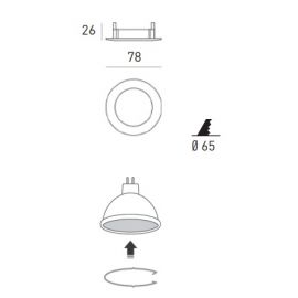 Black Friday JISO Aro redondo empotrable fijo cromo mate Ø78mm Jiso 631-D12 (sin bombilla)