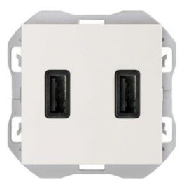 Cargador USB doble 3,1A con smartcharge tipo A blanco de Simon 20000196-090