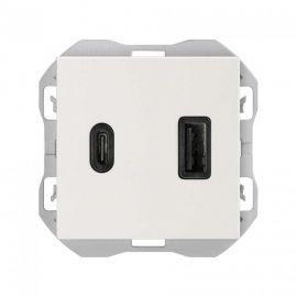 Cargador USB doble 3,1A con quickcharge tipo A+C blanco Simon 20000296-090