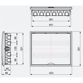 Cuadros de empotrar SOLERA Cuadro de automáticos empotrar 40 elementos puerta fumé Solera 8206PF