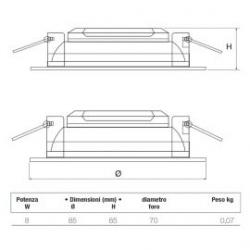 Detalle Aro fijo led ultra compacto blanco 8W 4000ºK Beghelli Delta Light 